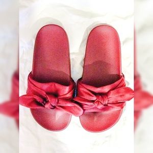 Red Bebe Bow Sandals